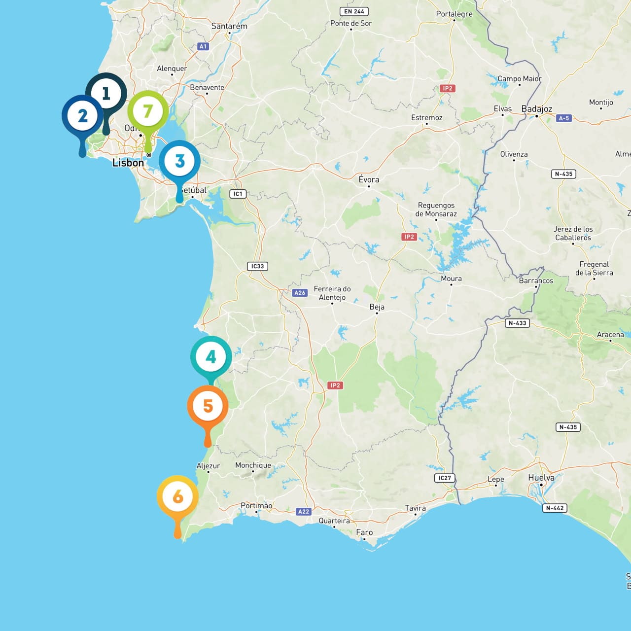 map a1 portugal coastal hiking tour